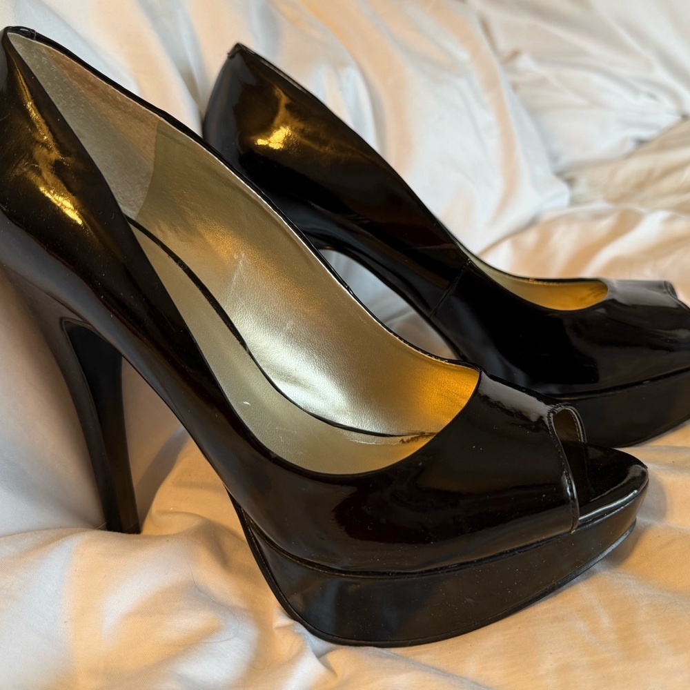 Elegant Black Peep-Toe Heels